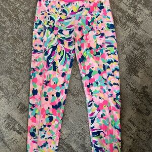 Womens Pink Multi-Color Active Leggings